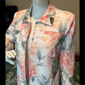 Alfred Dunner Open Front Floral Jacket  14P
